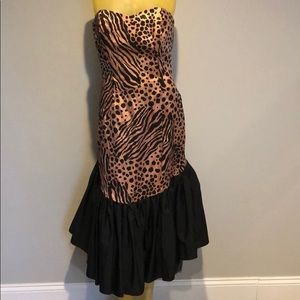 VINTAGE ANIMAL PRINT DRESS 11-12